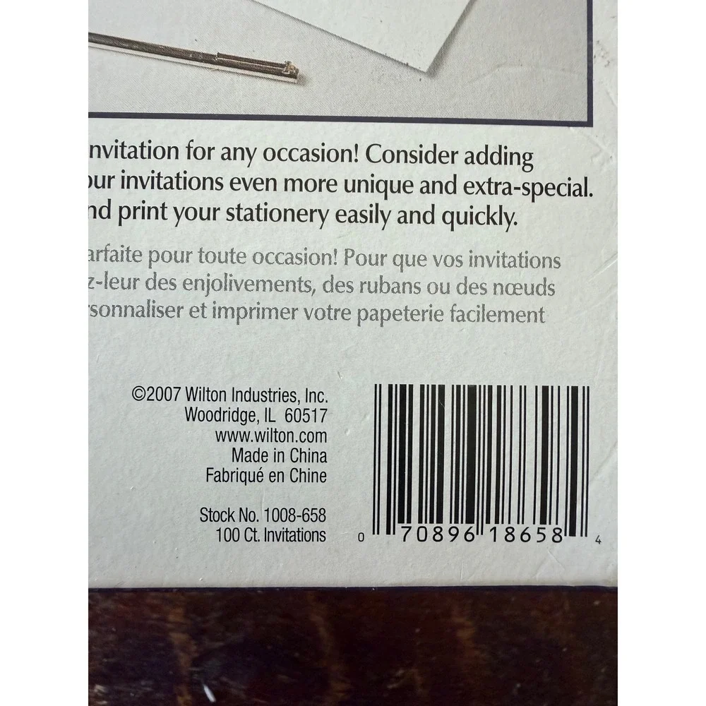 Wilton Invitation Kit 100 Count White New Embossed Border DIY Wedding Classic